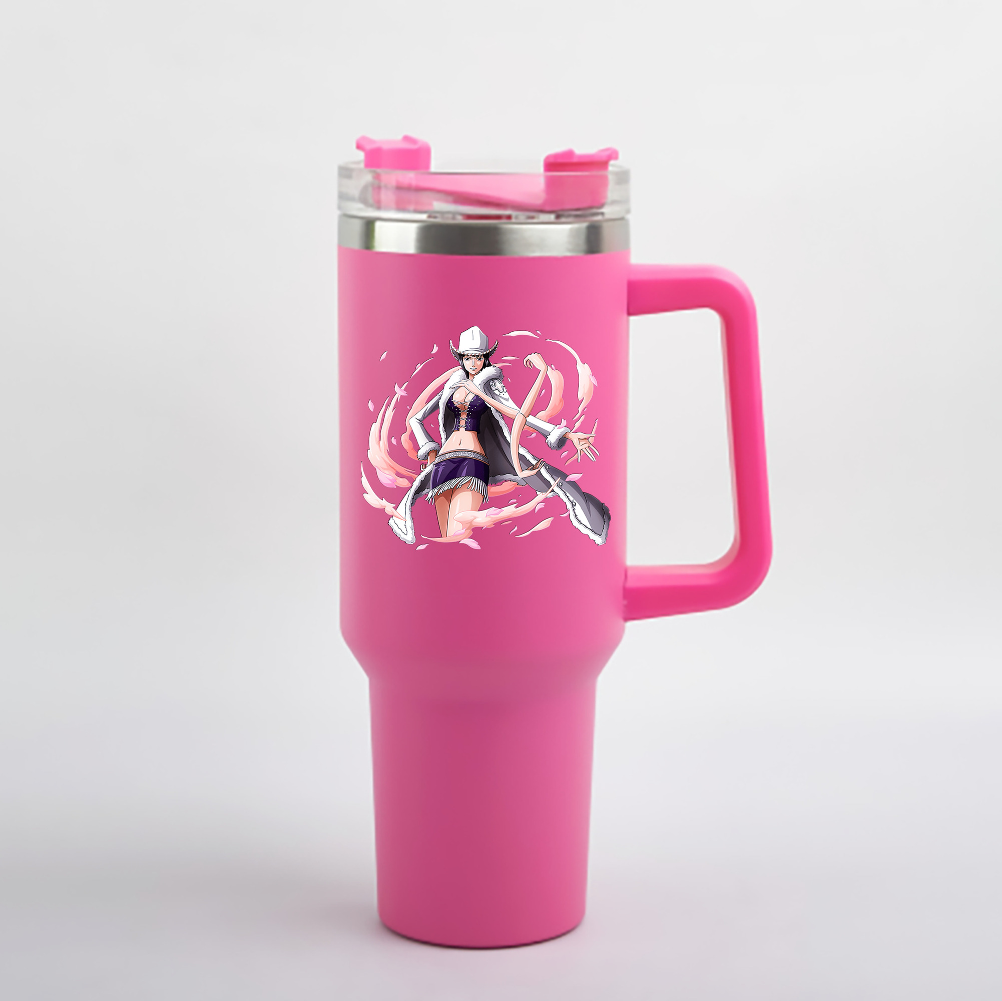 ワンピース ニコ・ロビン ONE PIECE Nico Robin 1200mL車用タンブラー - クリスタルステッカー（プラスチックストロー付き）